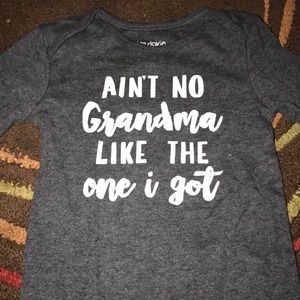 Toddler long sleeve grey onesie grandma